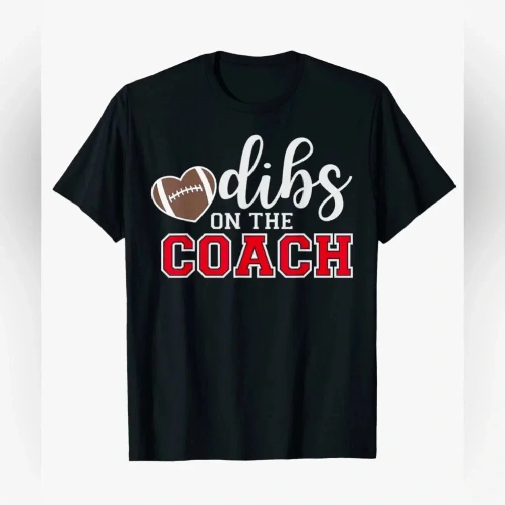 🦋B2G1🦋DIBS ON THE COACH Football Graphic T-Shirt | SMALL |